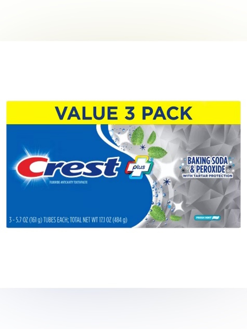 Crest Plus Toothpaste Pack - Blue, Yellow & Silver
